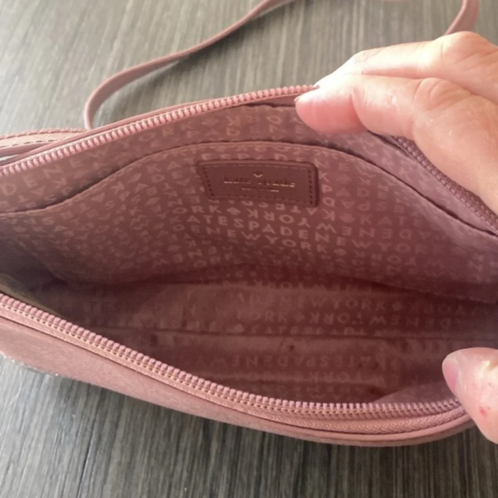 Kate Spade Pink Glitter Crossbody Bag Sequin Mini Purse – Spring Summer - Picture 10 of 11